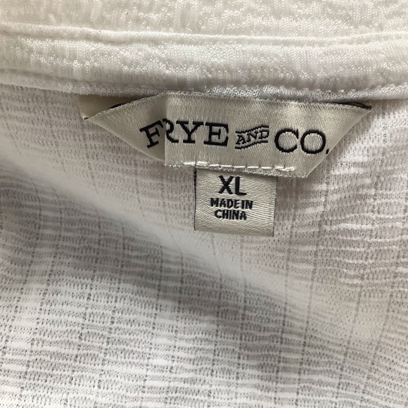 Frye Shirt Women Size XL White Short Sleeve Blouse Top Shirt Casual Top READ - Picture 11 of 14